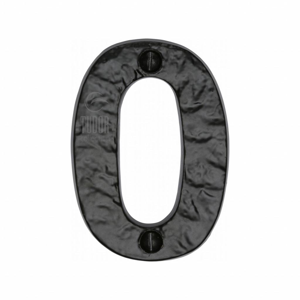 M Marcus Tudor Rustic Black Numeral 0 size 76mm